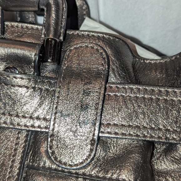 Burberry Beaton Bag Quilted Leather Metalic Pewter Shoulder Bag keeks COA Guc - Picture 8 of 16